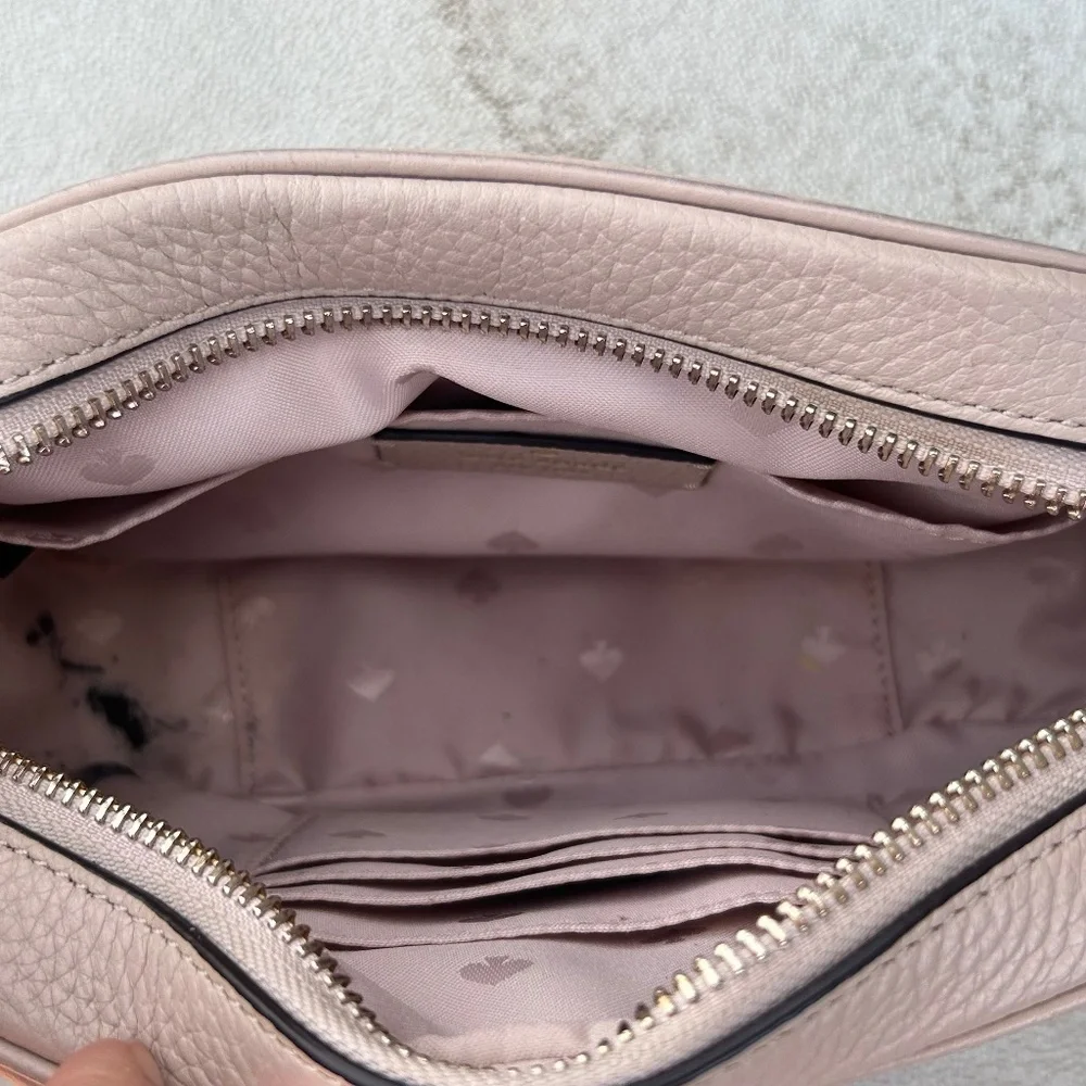 Kate Spade Kourtney Pebbled Leather Zip Around Camera Crossbody Bag